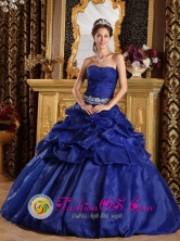 Colon Cuba Ruched Bodice Royal Blue sweet sixteen  Dress With Appliques and Pick-ups In South Carolina Style QDZY180FOR 