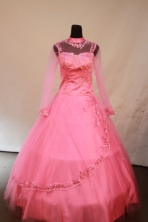 Sweet Ball gown Strapless Floor-length Pink Quinceanera Dress LJ042433
