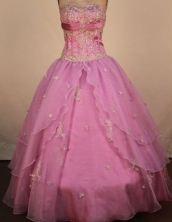 Exclusive Ball Gown Sweetheart Neck Floor-Length Pink Quinceanera Dresses Style LJ042437