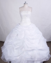 Exclusive Ball gown Strapless Floor-length Quinceanera Dresses Appliques with Beading Style FA-Z-0048