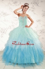 Fashionable Multi Color 2015 Quinceanera Dresses with Beading and Ruffles XFNAO6004FOR
