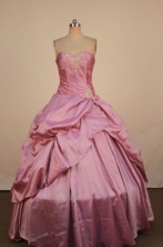 Gorgeous Ball Gown Sweetheart Neck Floor-Length Light Pink Beading Quinceanera Dresses Style FA-S-28