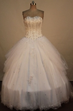Lovely Ball Gown Sweetheart Neck Floor-Length White Beading Quinceanera Dresses Style FA-S-270
