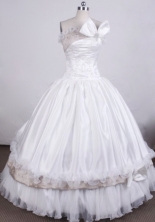 Luxurious Ball Gown Strapless FLoor-Length White Appliques And Beading Quinceanera Dresses Style FA-S-011