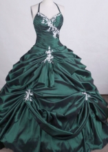 Luxurious Ball gown Halter top Floor-length Quinceanera Dresses Appliques Style FA-Z-0026 