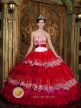 Manta  Ecuador Handmade Luxurious Colorful Ruffles Layered Beading 2013 Sweet sixteen Gowns Organza Style QDZY247FOR