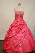 Modest Ball gown Strapless Floor-length Quinceanera Dresses Style FA-C-102