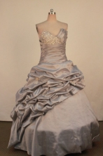 Perfect Ball Gown Sweetheart Neck Floor-Length Gray Beading Quinceanera Dresses Style FA-S-238