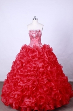 Popular Ball Gown Strapless FLoor-Length Hot Pink Beading And Appliques Quinceanera Dresses Style FA-S-102