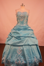Popular Ball Gown Strapless Floor-Length Blue Beading and Appiques Quinceanera Dresses Style FA-S-15