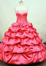Popular Ball Gown Sweetheart Neck Floor-length Taffeta Hot Pink Quinceanera Dresses Style FA-C-004