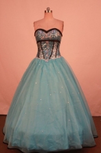 Pretty Ball Gown Sweetheart Neck Floor-Length Light Blue Beading Quinceanera Dresses Style FA-S-269
