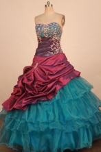 Pretty Ball Gown Sweetheart Neck Floor-Length Teal Blue Beading Quinceanera Dresses Style FA-S-268