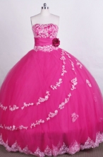 Pretty Ball gown Strapless Floor-length Quinceanera Dresses Appliques with Beading Style FA-Z-0012