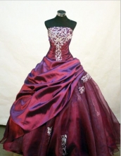 Pretty Ball gown StraplessFloor-length Quinceanera Dresses Appliques with Beading Style FA-Z-0070