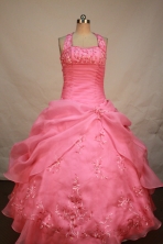 Roamntic Ball Gown Halter Top Neck Floor-Length Quinceanera Dresses Style X042418