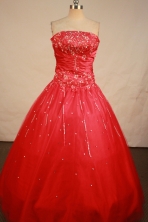 Romantic Ball Gown Strapless Floor Length Quinceanera Dresses Style X042451