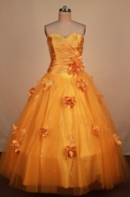 Romantic Ball Gown Sweetheart Neck Floor-Length Yellow Quinceanera Dresses Style LJ42454