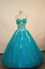 Simple A-line Sweetheart Floor-length Quinceanera Dresses Appliques Style FA-Z-0083