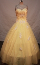 Sweet A-line Sweetheart Floor-length Quinceanera Dresses Appliques with Beading Style FA-Y-0088
