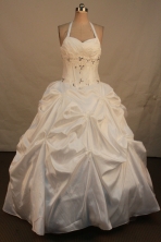 Sweet Ball Gown Halter Top Neck Floor-Length Quinceanera Dresses Style X042402