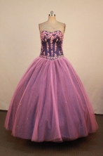 Sweet Ball Gown Sweetheart Neck Floor-Length Hot pink Beading Quinceanera Dresses Style FA-S-224