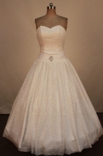 Sweet Ball Gown Sweetheart Neck Floor-Length White Beading Quinceanera Dresses Style FA-S-254