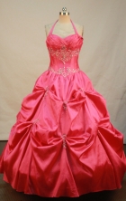 Sweet Ball gown Halter top neck Floor-length Quinceanera Dresses Style FA-C-118