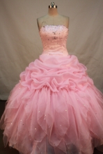 Sweet Ball gown Strapless Floor-Length Quinceanera Dresses Style FA-Y-114