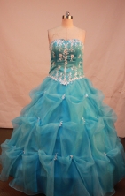 Sweet Ball gown Strapless Floor-length Quinceanera Dresses Appliques with Beading Style FA-Y-00100