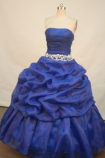 Sweet Ball gown Strapless Floor-length Quinceanera Dresses Embroidery with Beading Style FA-Y-0011