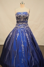Sweet Ball gown Strapless Floor-length Quinceanera Dresses Embroidery with Beading Style FA-Y-0062