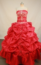 Sweet Ball gown StraplessFloor-length Quinceanera Dresses Appliques with Beading Style FA-Y-0081