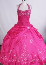 Wonderful Ball gown Halter top Floor-length Quinceanera Dresses with Embroidery Style FA-Z-004