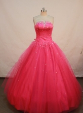 Beautiful A-line strapless Floor-length Quinceanera Dresses Sequins Beading Style FA-Z-0093