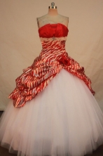 Beautiful Ball Gown Strapless Floor-length Quinceanera Dresses Appliques with Beading Style FA-Z-027