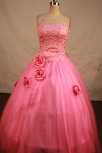 Lovely Ball Gown Strapless Floor-Length Hot Pink Quinceanera Dresses Style LJ0042442