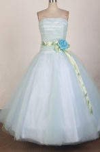 Modest Ball Gown Strapless Floor-length White Quinceanera Dress X0426056