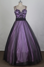 Simple Ball Gown Straps Floor-length Purple Quinceanera Dress Y042628