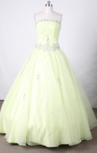Sweet Ball Gown Strapless FLoor-Length Yellow Beading Quinceanera Dresses Style FA-S-130