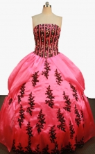 Beautiful Ball Gown Strapless Floor-Length Watermelon Beading and Appliques Quinceanera Dresses Style FA-S-166