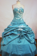 Brand new Ball Gown Strapless Floor-Length Blue Beading and Appliques Quinceanera Dresses Style FA-S-185