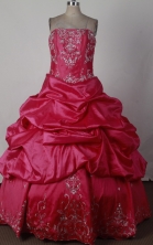 Exclusive Ball Gown Strapless Floor-length RedQuinceanera Dress X0426017