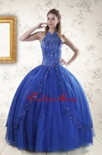 Luxurious Royal Blue Sweet 15 Dresses with Appliques and Beading for 2015 XFNAO5837FOR