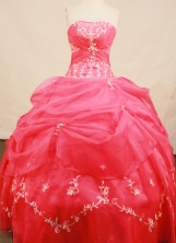 Sweeet Ball Gown Strapless Floor-Length Hot Pink Beading and Appliques Quinceanera Dresses Style FA-S-135