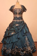 Floor-Length Blue Beading and Embriodery Quinceanera Dresses Style FA-S-213
