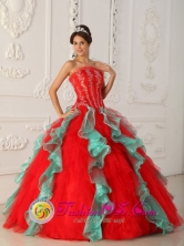 2013 Alotenango Guatemala Customize Multi-color Appliques Quinceanera Dress With Organza For Sweet 16 For Summer Style QDZY299FOR