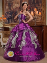 2013 Chichicastenango Guatemala Colorful Sweetheart Ruffles Layered Custom Made For Quinceanera Style QDZY243FOR