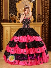 2013 Jacaltenango Guatemala Inexpensive Stars Decorate Multi-color Strapless Taffeta Ball Gown For Quinceanera Style QDZY059FOR