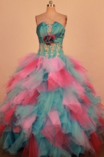 Colorful Ball Gown Strapless Floor-Length Quinceanera Dresses Style X0424108